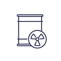 radioactive waste barrel line icon on white vector