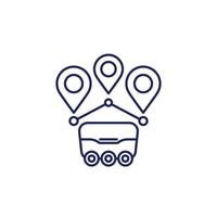 delivery robot icon, line vector