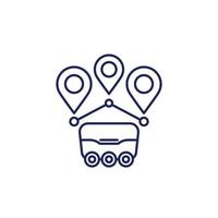 delivery robot icon, line vector