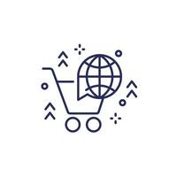 international sales line icon on white vector