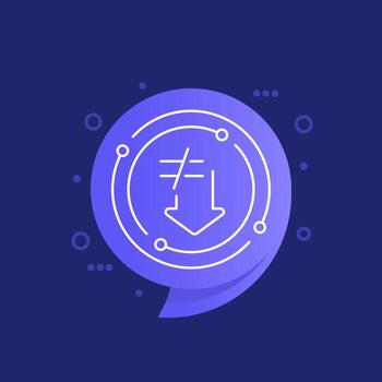 Reducing inequality icon, linear design vector