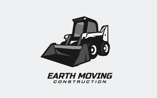 Excavator loader logo template vector. Heavy equipment logo vector for construction company. Creative excavator illustration for logo template.