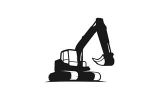 Excavator logo template vector. Heavy equipment logo vector for construction company. Creative excavator illustration for logo template.