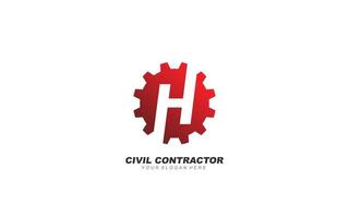 H Engineering logo design inspiration. Vector letter template design for brand.