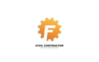 F Engineering logo design inspiration. Vector letter template design for brand.