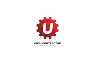 U Engineering logo design inspiration. Vector letter template design for brand.