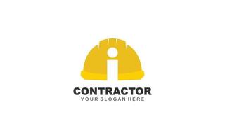 I CONSTRUCTION logo design inspiration. Vector letter template design for brand.