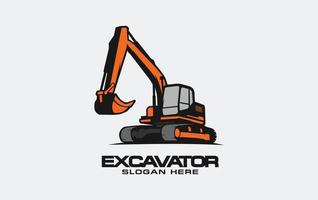 vector de plantilla de logotipo de excavadora. vector de logotipo de equipo pesado para empresa de construcción. ilustración creativa de excavadora para plantilla de logotipo.