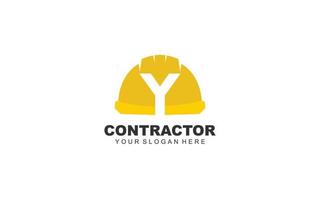 Y CONSTRUCTION logo design inspiration. Vector letter template design for brand.