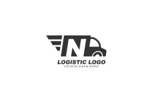N delivery logo design inspiration. Vector letter template design for brand.