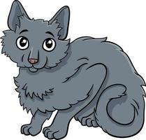 dibujos animados mullido gris gato cómic animal personaje vector