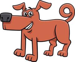 funny cartoon brown dog comic animal character vector