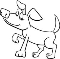 perro de dibujos animados carácter animal cómico página para colorear vector