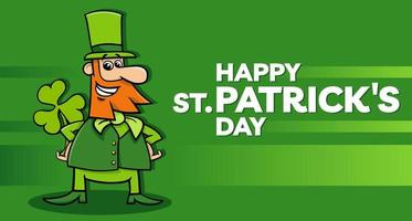 Saint Patrick Day design with Leprechaun with clover vector