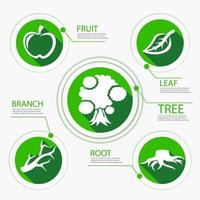 Tree Chart Go Green Flat Design, Vector Illustration