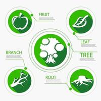 Tree Chart Go Green Flat Design, Vector Illustration