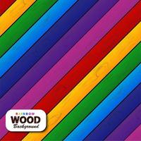 vistoso arco iris de madera fondo, vector ilustración