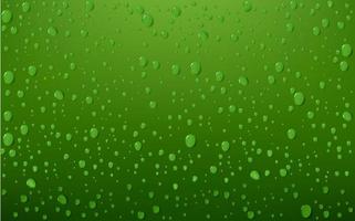 Water Drop On Green Background, Vector Illustration