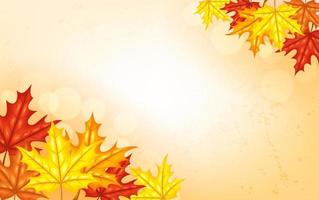 Autumn background with leaves, Vector Illustration