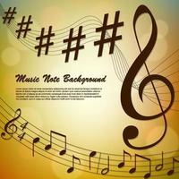 Abstract music note background, Vector Illustration