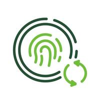 Reset Password by Fingerprint Identification Line Icon. Update Touch ID Color Linear Pictogram. Refresh Security, Change Finger Print Outline Symbol. Isolated Vector Illustration.