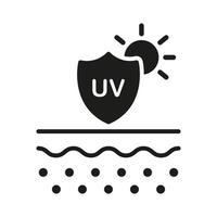 Block Solar Light Glyph Icon. Sun Shield and Protection Skin of UV Rays Silhouette Icon. Skin Care and SPF Cream for Skin from Ultraviolet Radiation. Isolated Vector Illustration.