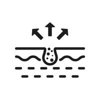 Cleansing Clogged Deep Pore Silhouette Icon. Facial Skin Care Glyph Pictogram. Unclog Skin Face of Dirty Blackhead and Dust Icon. Isolated Vector Illustration.