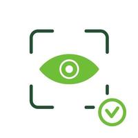 Eye Scan ID Line Icon. Vision Scanning Technology for Security Access Pictogram. Iris Recognition for Biometric Identification Sign. Retina Scanner. Editable Stroke. Isolated Vector Illustration.