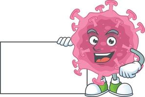 A cartoon character of corona virus parasite vector