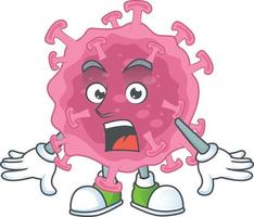 A cartoon character of corona virus parasite vector