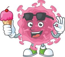 A cartoon character of corona virus parasite vector