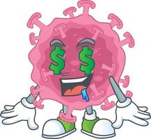 A cartoon character of corona virus parasite vector