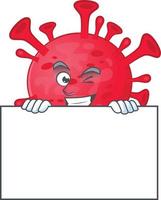 un dibujos animados personaje de coronavirus ameba vector