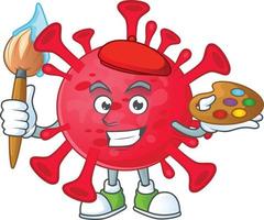 A cartoon character of coronavirus amoeba vector