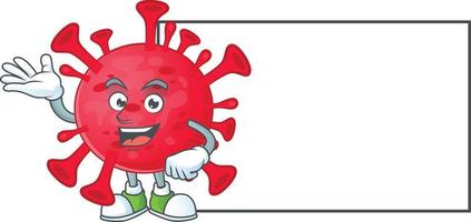 A cartoon character of coronavirus amoeba vector