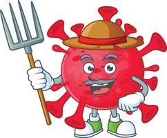 A cartoon character of coronavirus amoeba vector