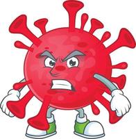 A cartoon character of coronavirus amoeba vector