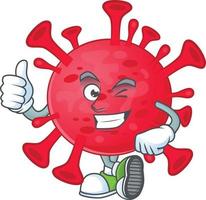 A cartoon character of coronavirus amoeba vector