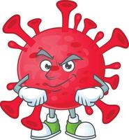 un dibujos animados personaje de coronavirus ameba vector