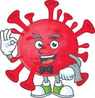 A cartoon character of coronavirus amoeba vector