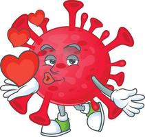 A cartoon character of coronavirus amoeba vector