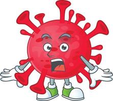 A cartoon character of coronavirus amoeba vector