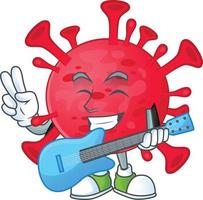 A cartoon character of coronavirus amoeba vector