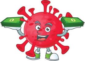 A cartoon character of coronavirus amoeba vector