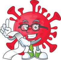 A cartoon character of coronavirus amoeba vector