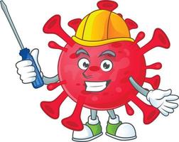 A cartoon character of coronavirus amoeba vector