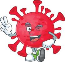 A cartoon character of coronavirus amoeba vector