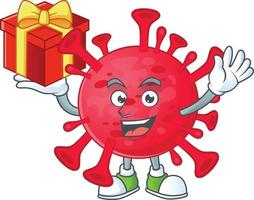 A cartoon character of coronavirus amoeba vector