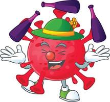 A cartoon character of coronavirus amoeba vector