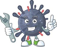 un dibujos animados personaje de coronavirus epidemia vector